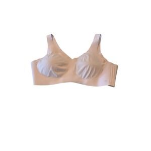 Honeylove Bra Womens 3X V-Neck Liftwear Wireless Nude Stretchy‎